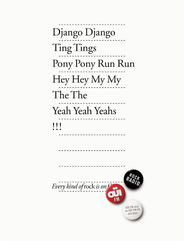 Campagne Ouï FM - Every kind of Rock - Listes - Répétitions