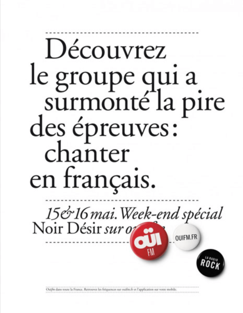 Campagne OuïFM - Week-end Spécial - Noir Désir