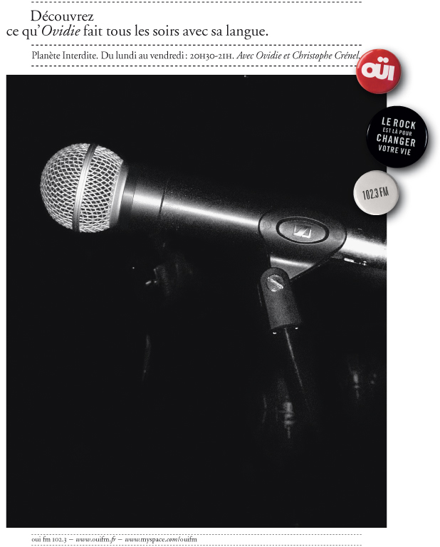 Publicité OuïFM - Programmations - Planète interdite - Ovidie - Micro
