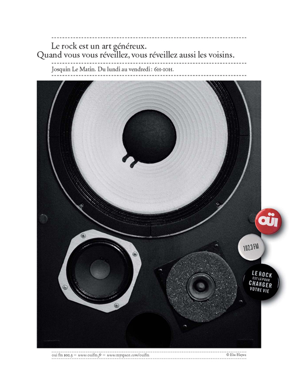 Publicité OuïFM - Programmations - Josquin le matin - enceinte