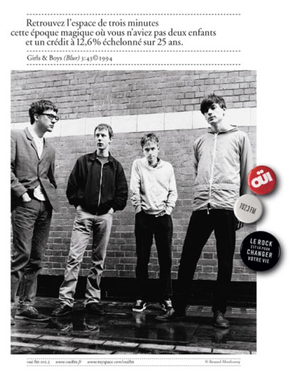 Annonce presse Ouï FM - Groupes de légendes - Blur