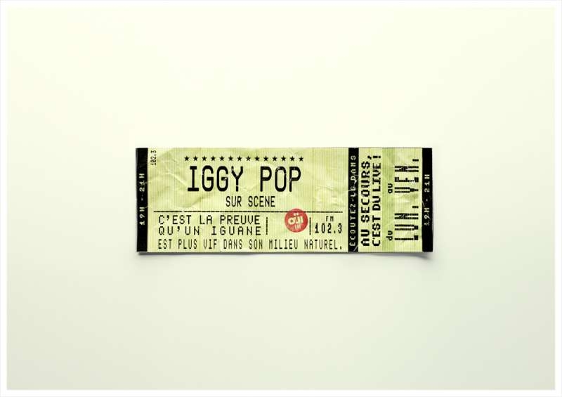 Publicité Ouï FM - Lancement Emission C'est du live - Ticket Concert - Iggy Pop