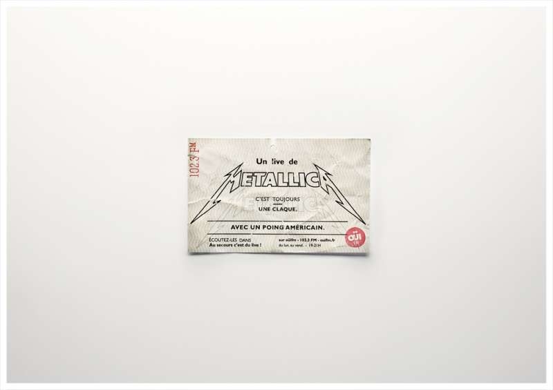 Publicité Ouï FM - Lancement Emission C'est du live - Ticket Concert - Metallica