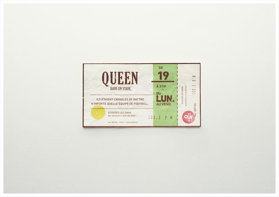 Publicité Ouï FM - Lancement Emission C'est du live - Ticket Concert - Queen