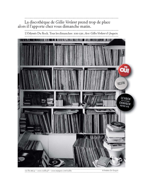 Publicité OuïFM - Programmations - L'odyssée du Rock - Gilles Verlant - Discothèque