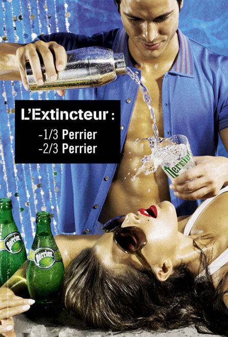 Publicité Perrier-Cocktail- L'extincteur