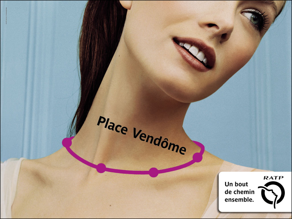 Affiches RATP - Les lignes de vie - Place Vendôme