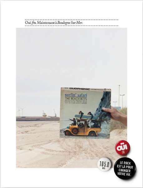 Campagne Ouï FM en province - Pochette disque - Beach Boys - Boulogne sur Mer