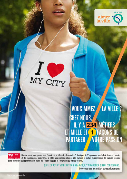 Campagne RATP - Aimer la ville - Recrutement - Vous aimez la ville