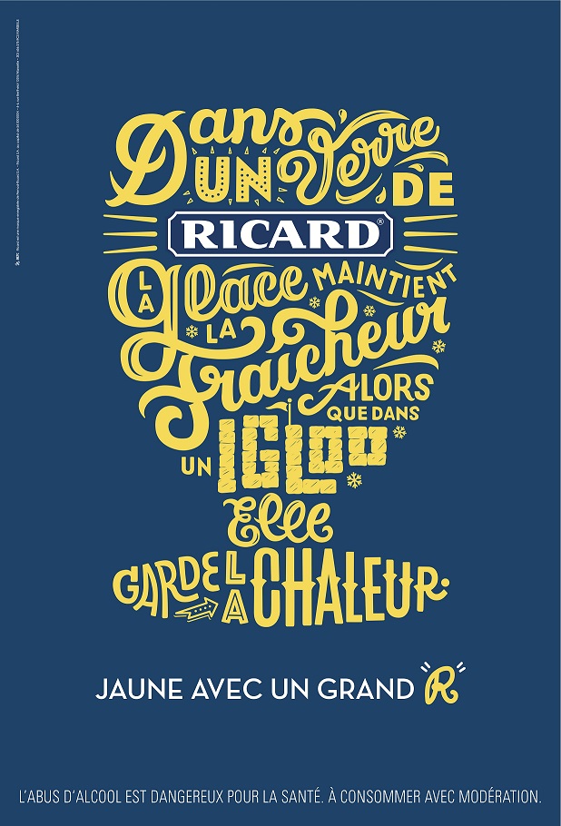 Publicité Ricard - Calligrammes - Glace - Igloo