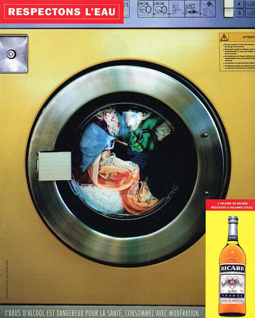Publicité Ricard - Respectons l'eau - Machine à laver