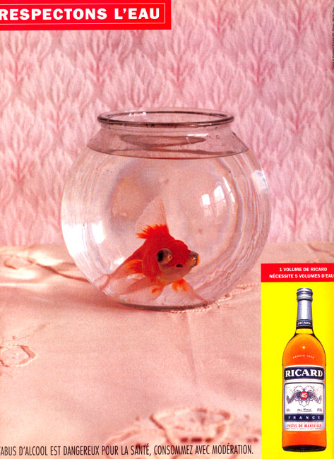 Publicité Ricard - Respectons l'eau - Bocal - Poisson