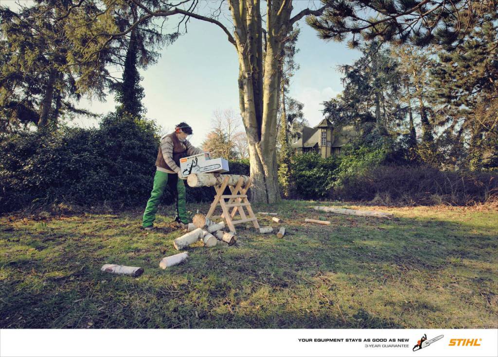 Publicité Stihl - Comme neuf - Tronçonneuse