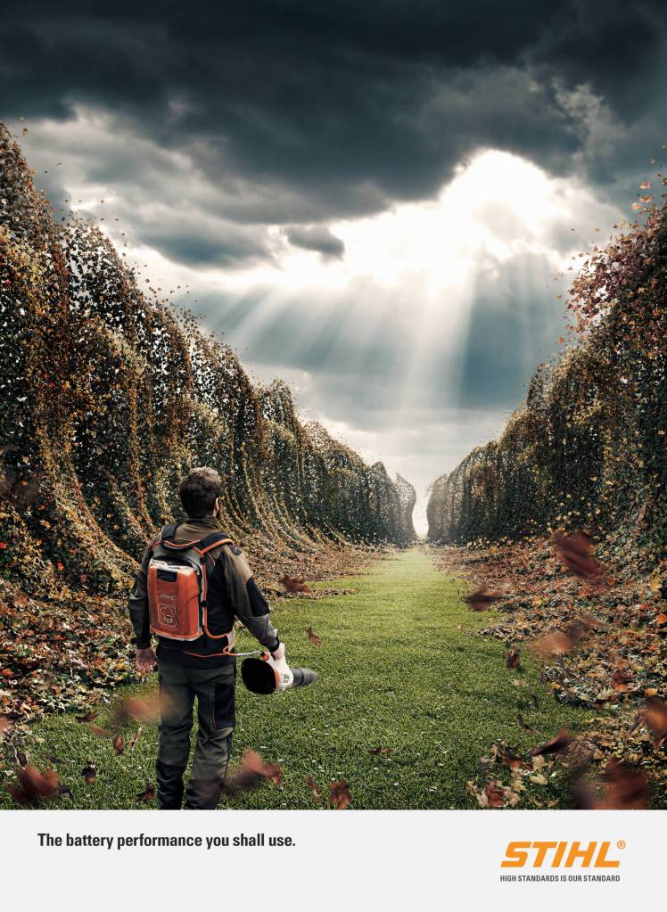 Publicité Stihl - Souffleur - Référence - Moise - Mer rouge