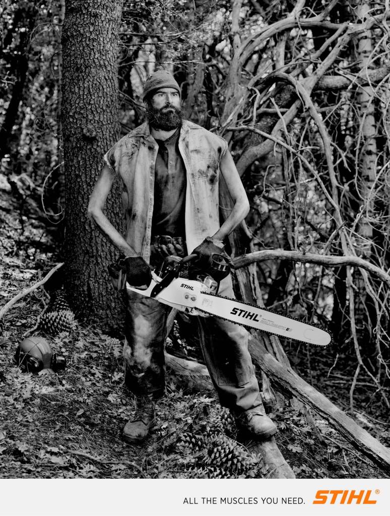 Publicité Stihl - Pas besoin de muscles - Tronçonneuses - 2013