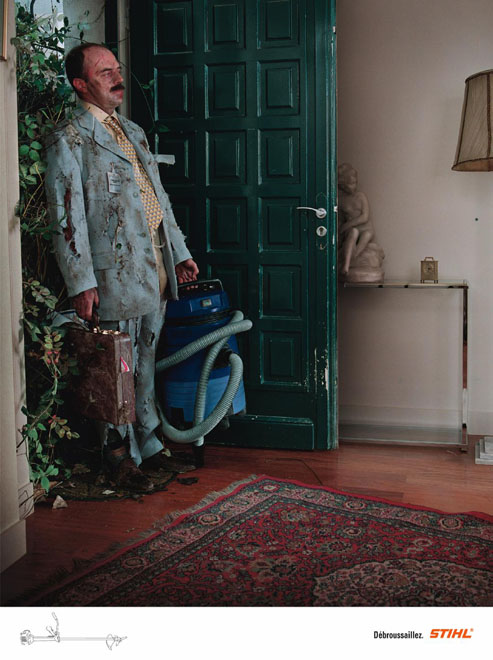 Publicité Stihl - Débroussaillez - 2005 - Vendeur aspirateur
