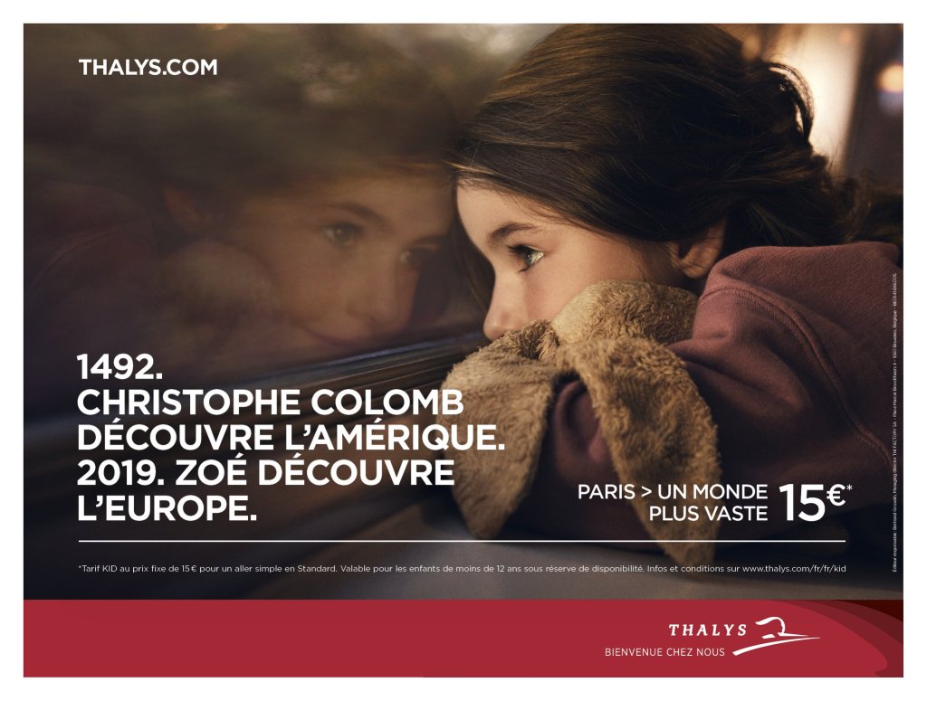 Publicité Thalys - 1492 - Colomb - Zoé découvre l'Europe 