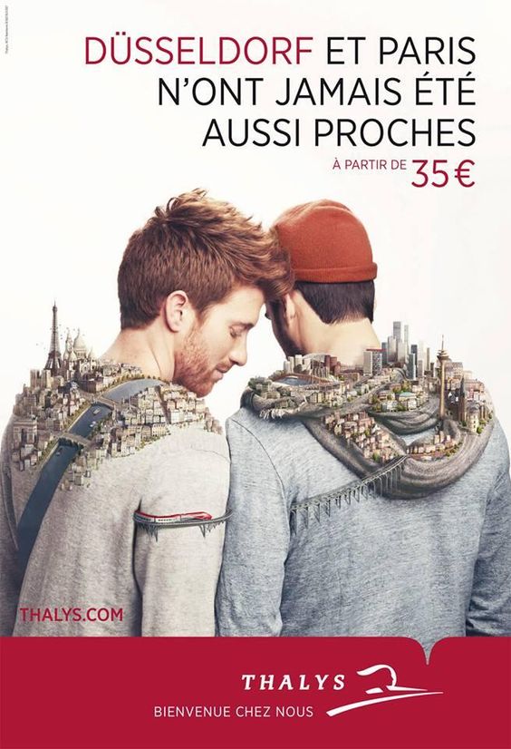 Publicité Thalys - Couples - Villes -  Gay Friendly - Paris Düsseldorf - VF
