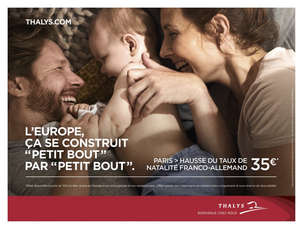 Publicité Thalys - L'Europe se construit par petit bout