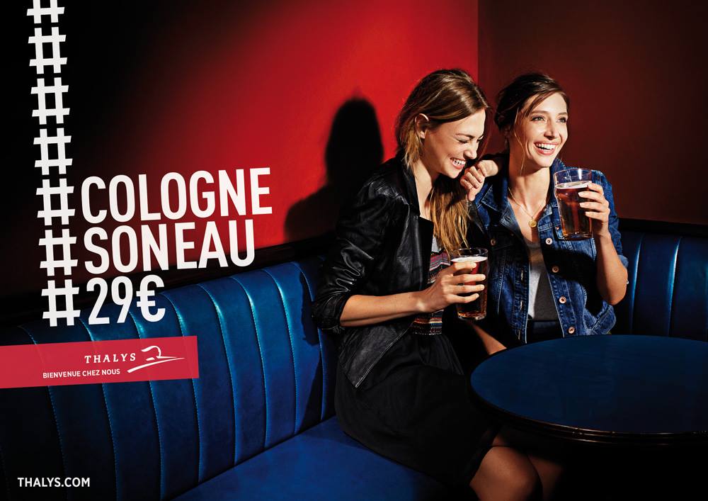 Publicité Thalys - Cologne - son eau - 29 €