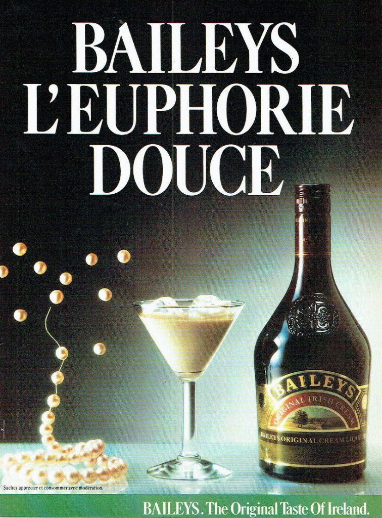 Publicité Baileys - L'euphorie douce - 1987 - Collier de perles