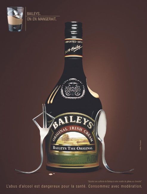 Publicité Baileys - On en mangerait - Agence J Walter Thompson - 2002 - Fourchette et Cuillère