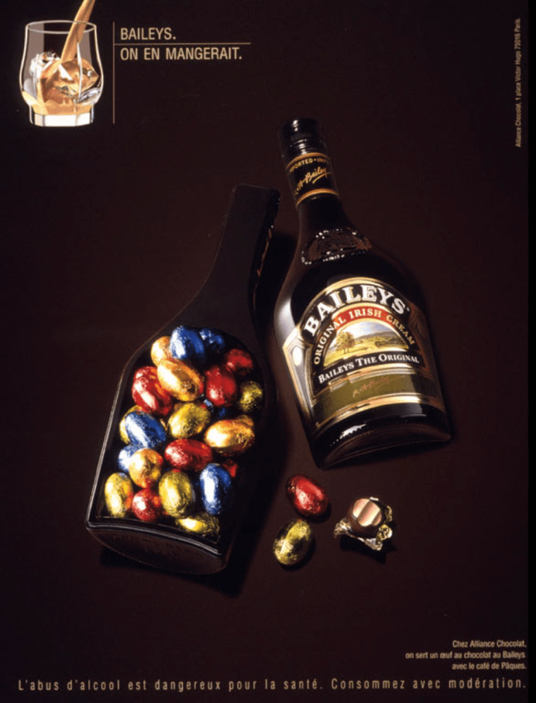 Publicité Baileys - On en mangerait - Agence J Walter Thompson - 2002 - Cuillères - Glace - Oeufs de Pâques