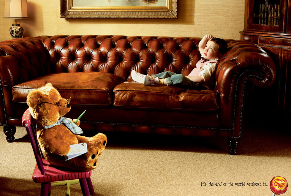 Publicité Chupa Chups - C'est la fin du monde sans - Garçon - Psychologue Ourson 