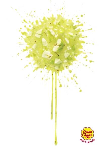 Publicité Chupa Chups - Pulpe de fruit - Pomme - Australie - 2006
