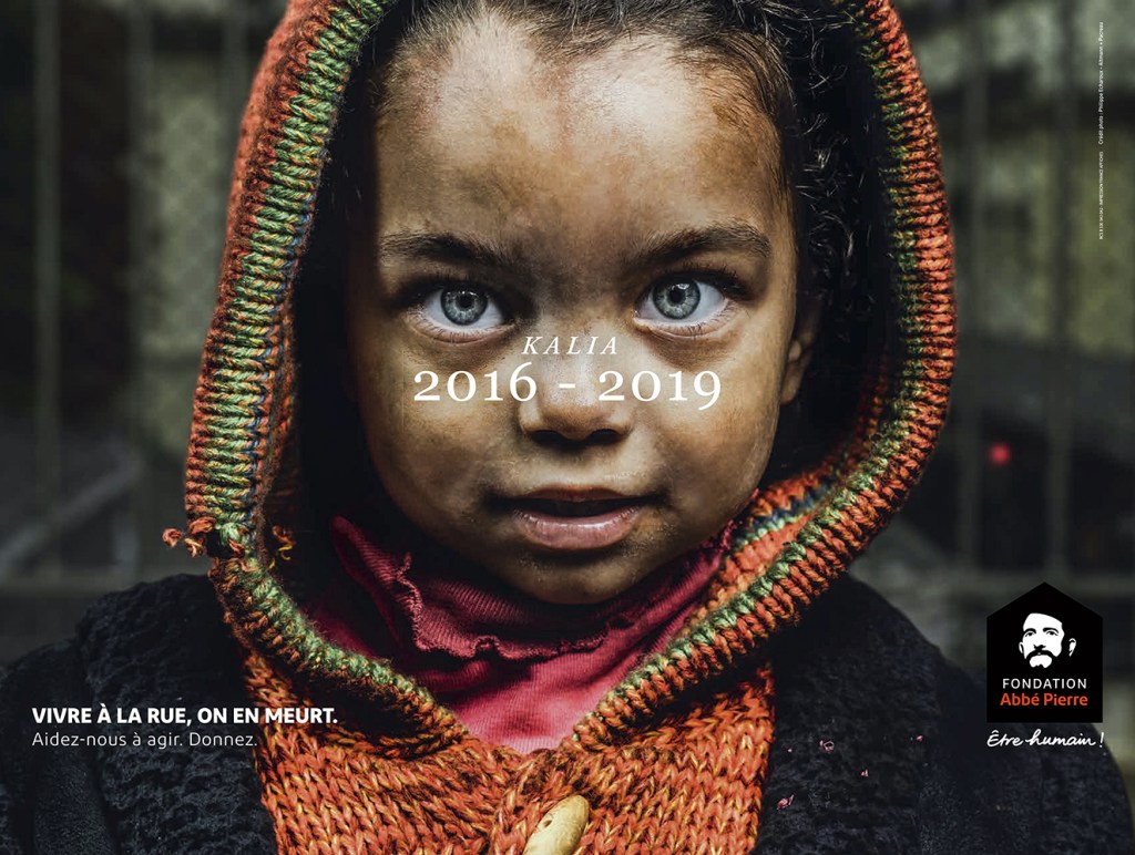 Publicité Fondation Abbé Pierre - Vivre à la rue, on en meurt - Kalia 2016-2019