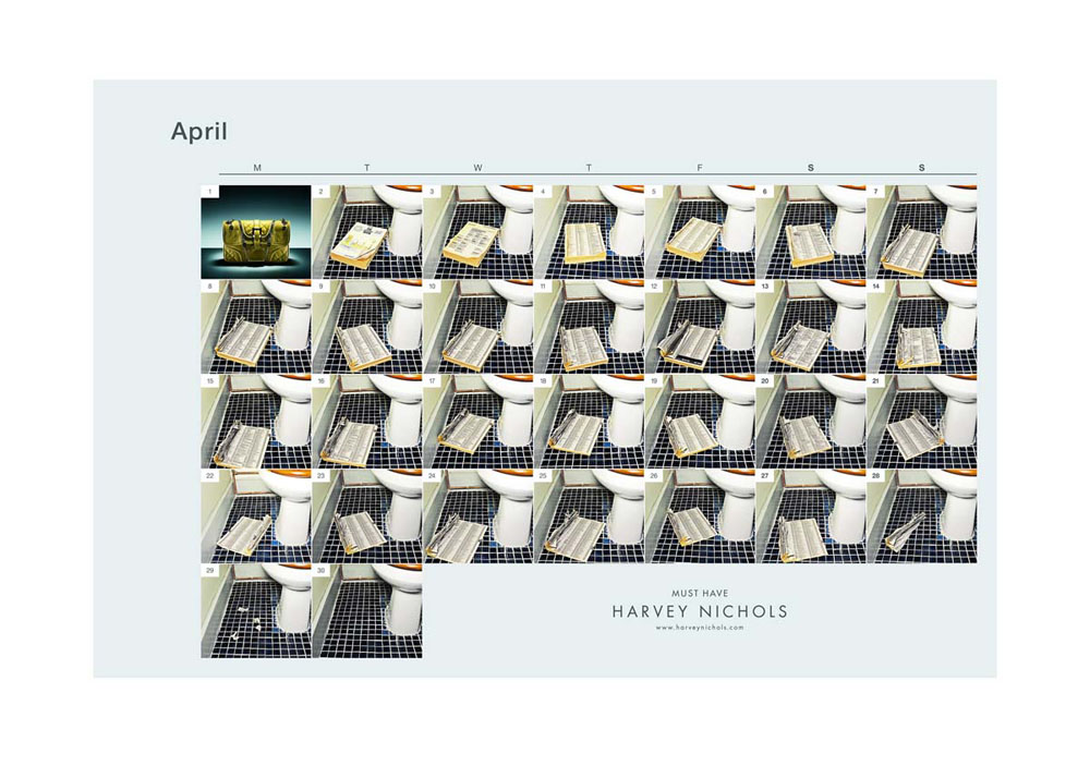 Publicité - Ads - Harvey Nichols - Calendrier - Papier Toilette
