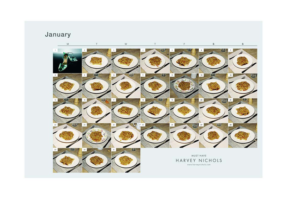 Publicité - Ads - Harvey Nichols - Calendrier - Haricots