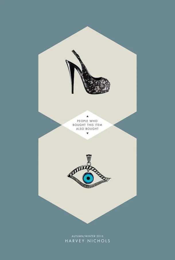 Ads - Publicité - Harvey Nichols -People who bought this item also bought - Chaussures - Oeil