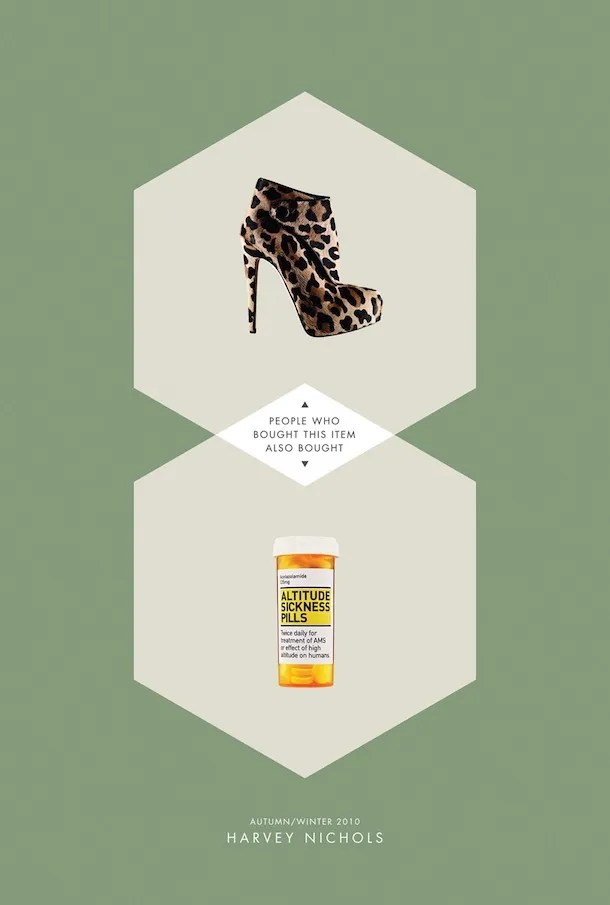 Ads - Publicité - Harvey Nichols -People who bought this item also bought - Chaussure - Pilule