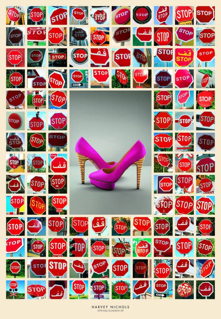 Publicité - Ads - Harvey Nichols - Collection Printemps-Été 2009 - Escarpins - Stop