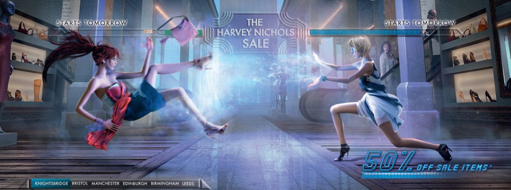 Publicité - Ads - Harvey Nichols - Battle - Video Game - Femmes