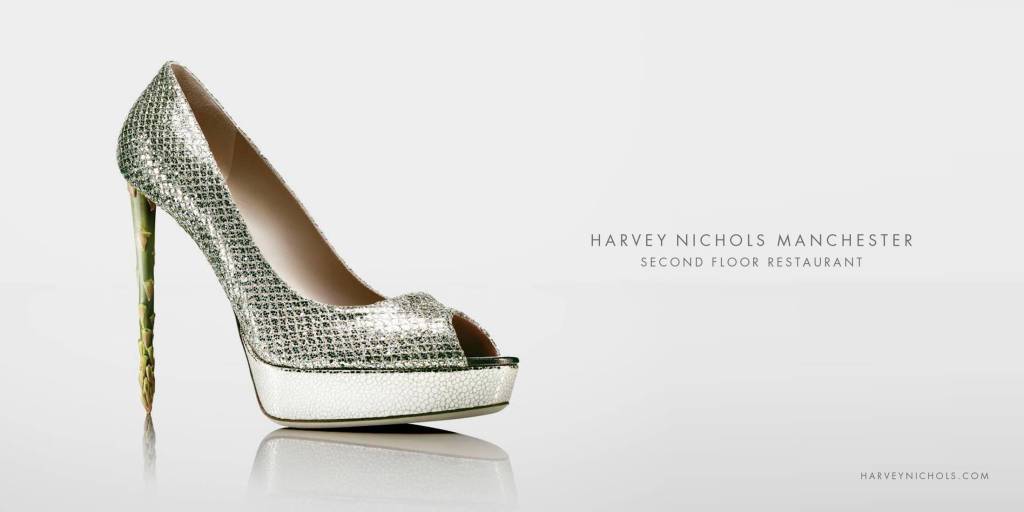 Publicité - Ads - Harvey Nichols - Restaurant - Escarpin - Asperge