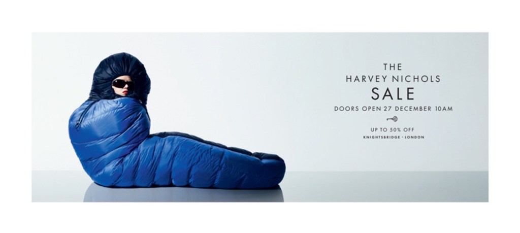 Publicité - Ads - Harvey Nichols - Sac de couchage - Bleu