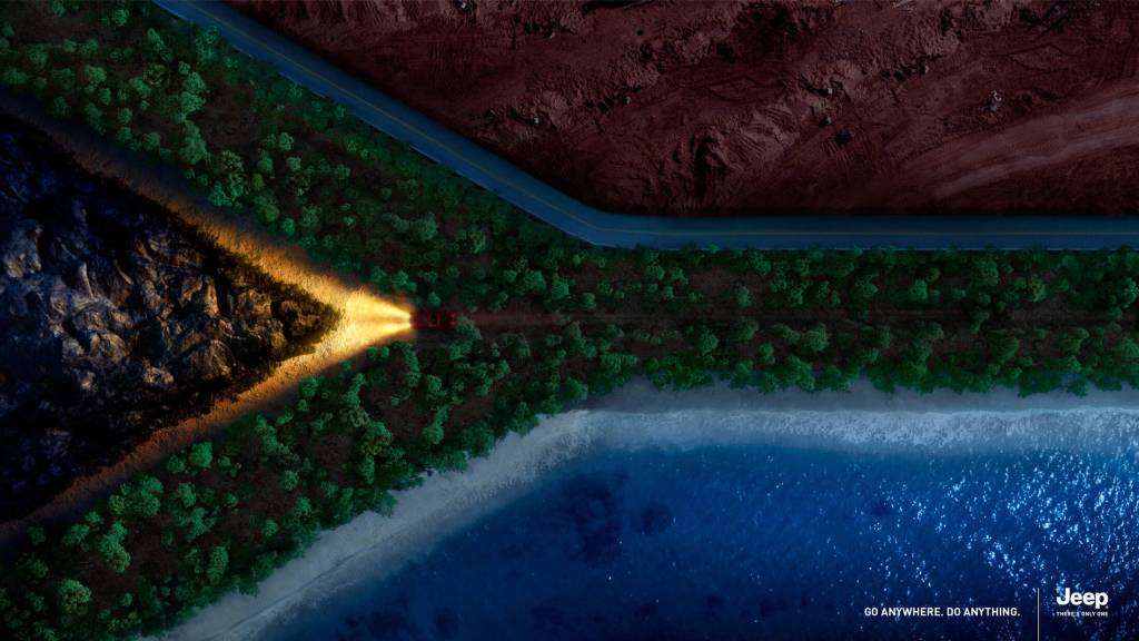 Publicité Jeep - Go anywhere, go Anythings - Drapeaux - Afrique du Sud