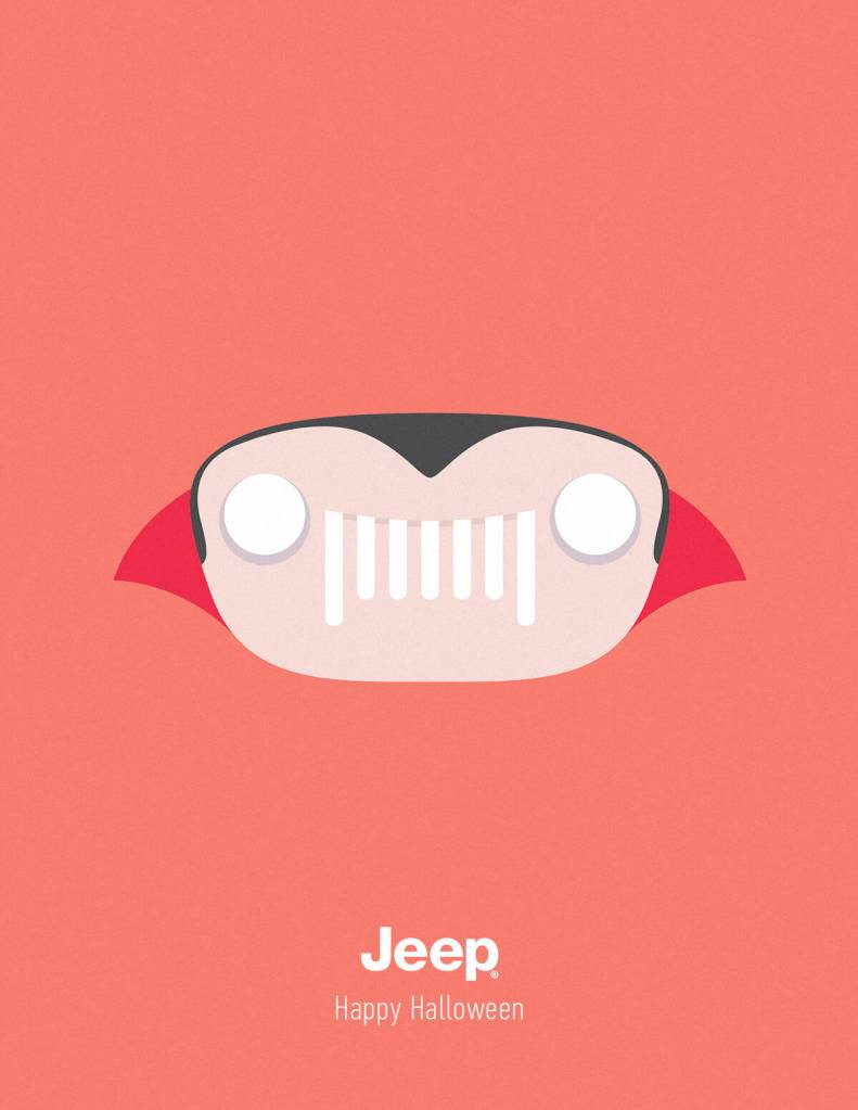 Publicité Jeep - Happy Halloween - Calandre - Dracula