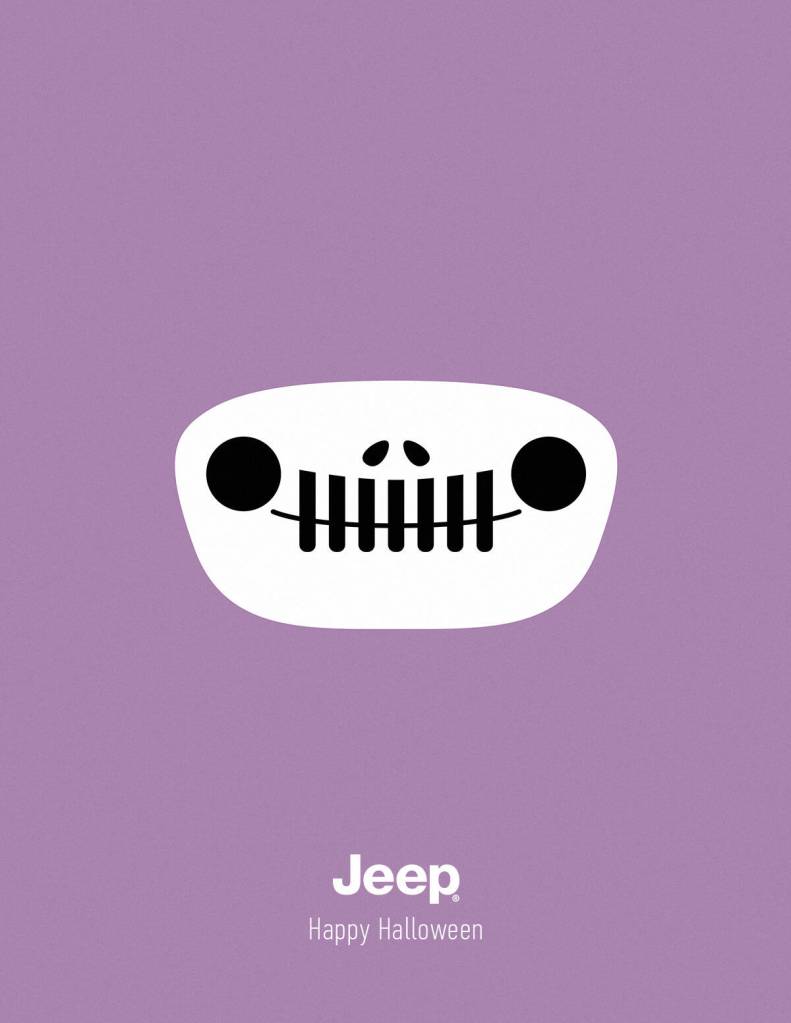 Publicité Jeep - Happy Halloween - Calandre - Squelette