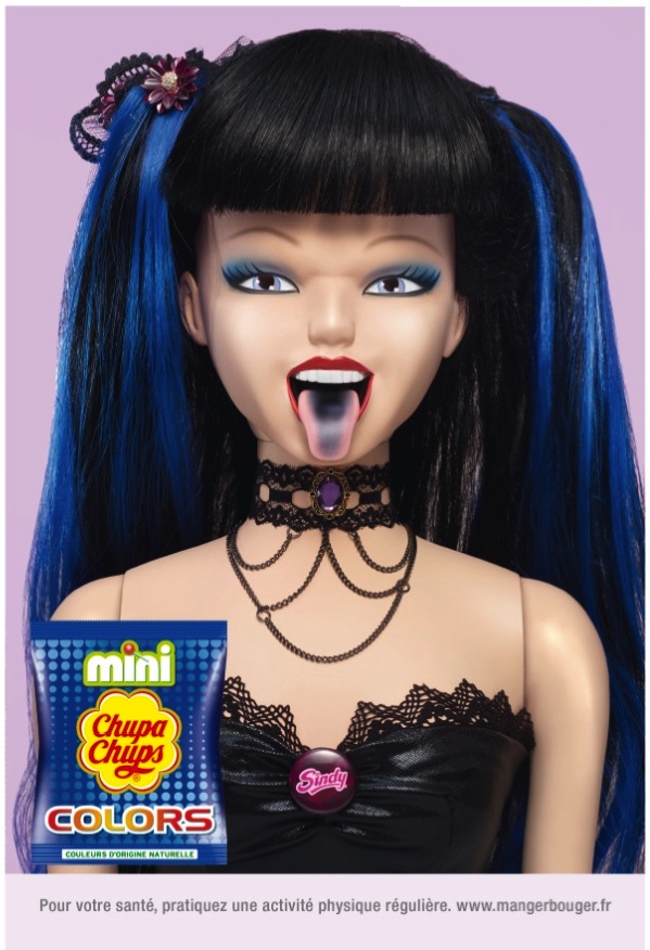 Publicité "Mini Chupa ChupsColors - Sindy - Gothique - DDB (Paris) - 2014