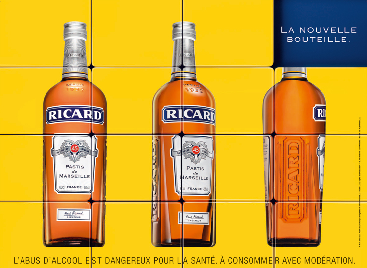 Publicité Ricard - Nouvelle bouteille