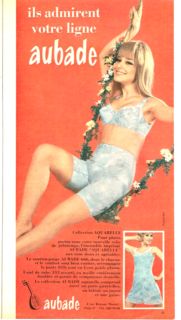 Publicité Aubade - 1967 - Ils admirent votre ligne Aubade
