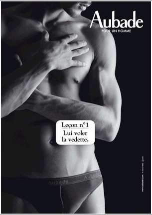 Publicité Aubade - Les leçons - Aubade pour homme - Michel Perez -  Agence Carlin - Leçon n°1 - Lui voler la vedette