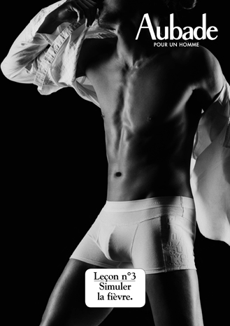 Publicité Aubade - Les leçons - Aubade pour homme - Michel Perez -  Agence Carlin - Leçon n°3 - Simuler la fièvre