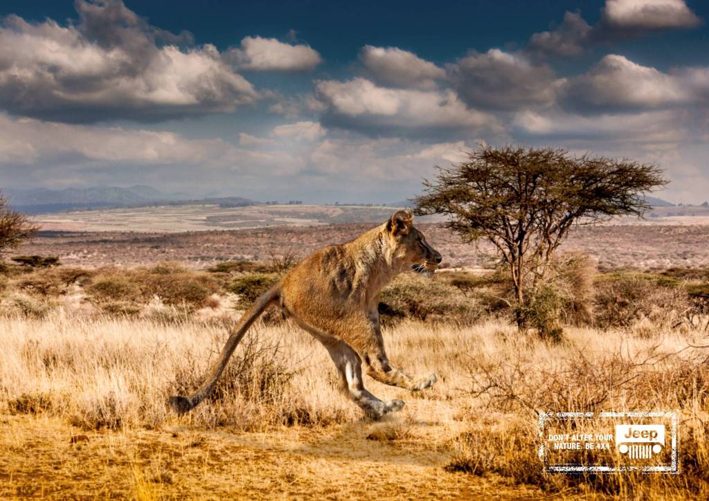 Publicité Jeep - Be 4x4 - Colombie - Lionne 2 pattes - 2015