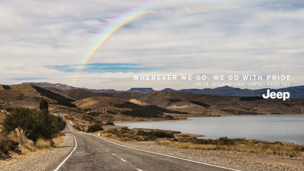 Publicité Jeep - Soutien Gay Pride - Paysage - Arc en ciel - Argentine - 2020