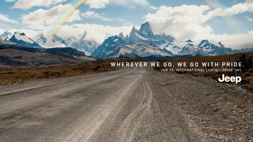 Publicité Jeep - Soutien Gay Pride - Paysage - Arc en ciel - Argentine - 2020