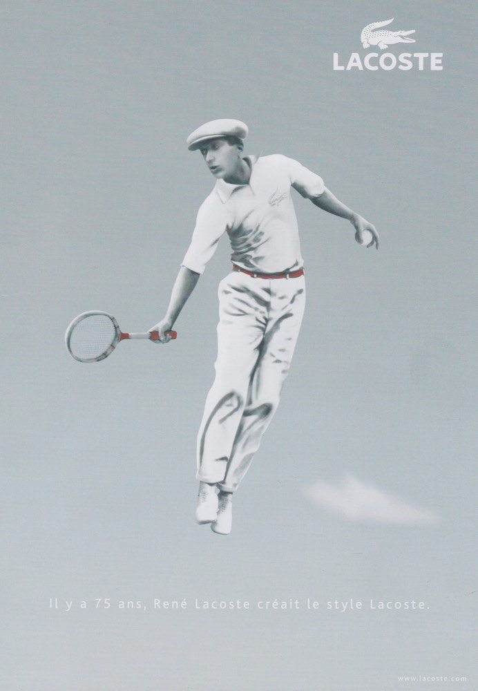 Publicité Lacoste - Un peu d'air sur terre - René Lacoste - Noir et blanc - Agence BETC - 2008